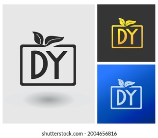 Letter DY monogram-Vorlage für pflanzliches, modernes Firmenlogo