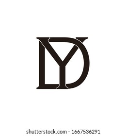 letter dy symbol overlapping flat design logo vector