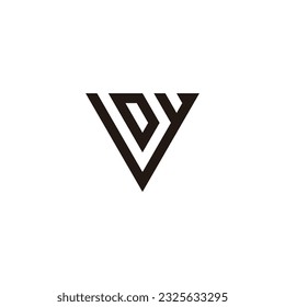 Letter Dy triangle geometric symbol simple logo vector