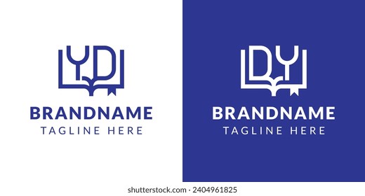 Letter DY and YD Book Logo, suitable for business related to book with DY or YD initials