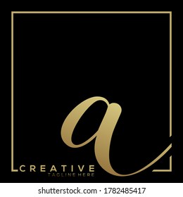 Letter A Dynamic Gold Typography Logo Template