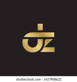 Letter dz linked lowercase logo design template elements. Gold letter Isolated on black  background. Suitable for business, consulting group company.