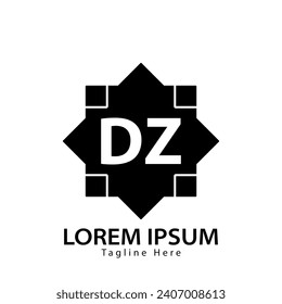 logotipo de la letra DZ. Ilustración vectorial del diseño del logotipo de DZ para empresas creativas, empresas, industria