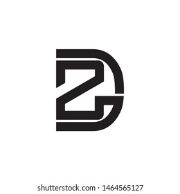 letter dz simple geometric linear logo vector