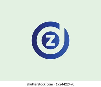 letter dz and zd logo design vector template