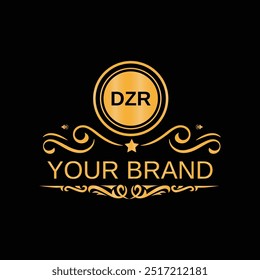 Plantilla creativa del diseño del logotipo de la letra DZR con diseño moderno de la letra
