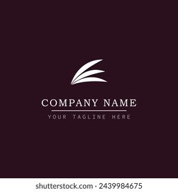 Letter E 3 wing feather photography logo