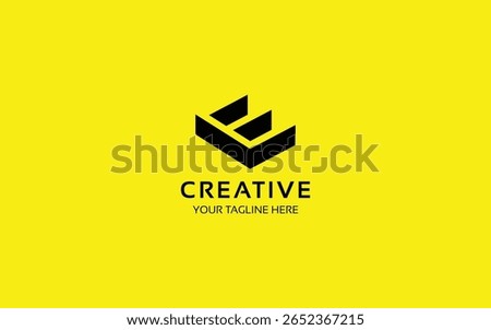 Letter E 3D logo with isometric perspective for your business and brand