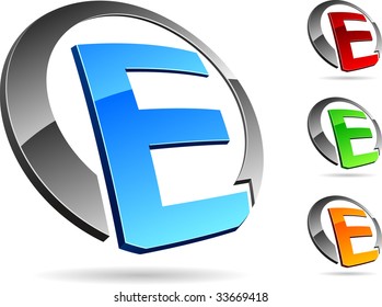 Letter "E" 3d vector icons such logos.