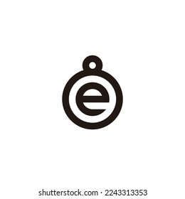 Letter e in 8, circle geometric symbol simple logo vector