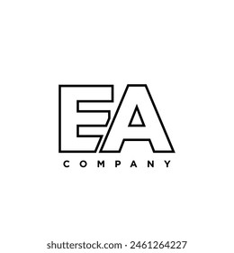 Letter E and A, EA logo design template. Minimal monogram initial based logotype.