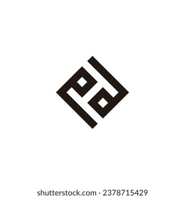 Letter e and a, H square geometric symbol simple logo vector