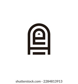 Letter e in A, home geometric symbol simple logo vector