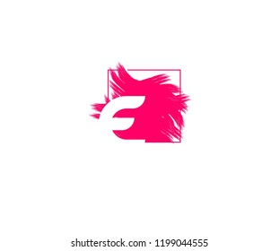 Letter E Abstract Artistic Splash Grunge Stroke Logo