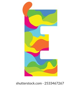 LETTER E ABSTRACT COLORFUL DOODLE LOGO ICON HAND DRAWN