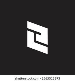 letter e abstract dimention simple geometric logo vector 