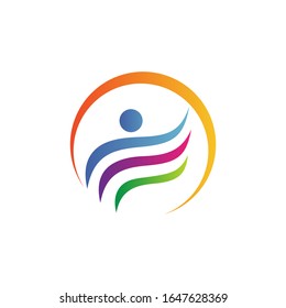 
Letter e abstract with human shape logo
