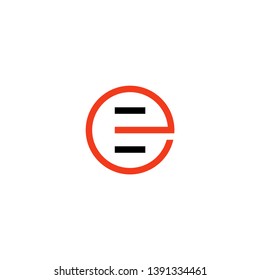 letter E abstract icon logo design concept