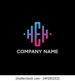letter E abstract for information technology. minimalistic letter HEH sound music equalizer icon. Vector audio logotype vector