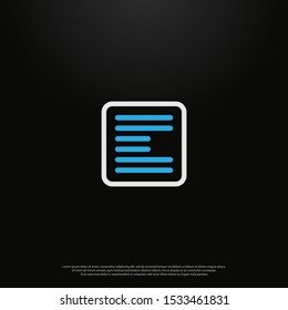 Letter E abstract Logo icon monogram design. Vector graphic design template element. black background.