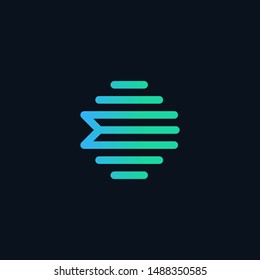 letter E abstract minimalistic sound music equalizer icon. Vector audio logotype. musical instrument. - vector