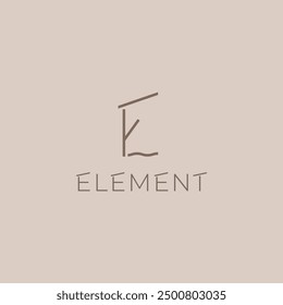 Letter E abstract nature element minimal logo design. Vector illustration