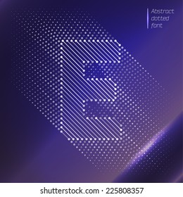 Letter E - Abstract optical illusion letters on space background