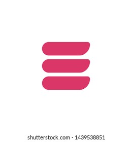 letter e abstract stripes simple logo vector