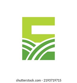 Letter E Agriculture Logo. Agro Farm Logo Based on Alphabet for Bakery, Bread, Cake, Cafe, Pastry, Home Industries Business Identity