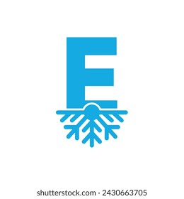 Letter E Air Conditioner logo Design Vector Icon Graphic Emblem Illustration