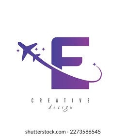Letter E With Air Travel Logo Design Template