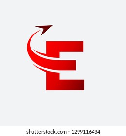 Letter E Airplane vector