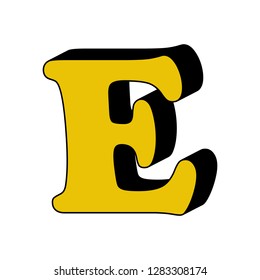 letter E, alphabet, 3D icon. Element of 3D color alphabet for mobile concept and web apps. Detailed letter E, alphabet, 3D icon can be used for web and mobile