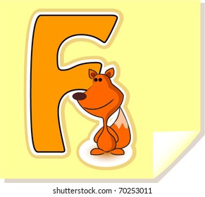 the letter "E" to the alphabet for children fox
