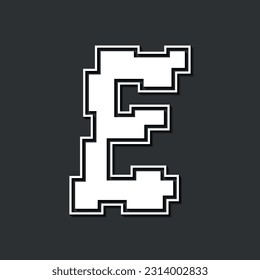 Letter E. Alphabet "Pixel Non Perfect" 