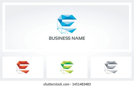 Letter E Alphabet Polygon Mesh Transparent