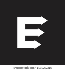 letter e arrow lines chart design logo 