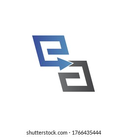 
Letter e and a arrow logo