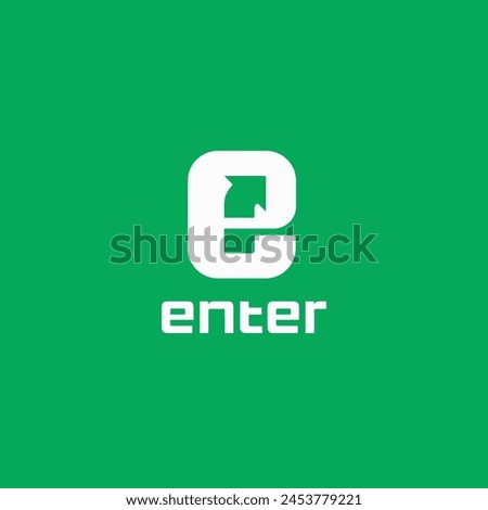 Letter E with arrow logo combination.  Enter arrow direction icon sign symbol vector illustration