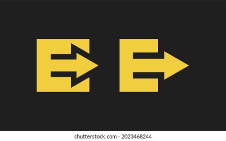 Letter E With Arrow Logo Design Template