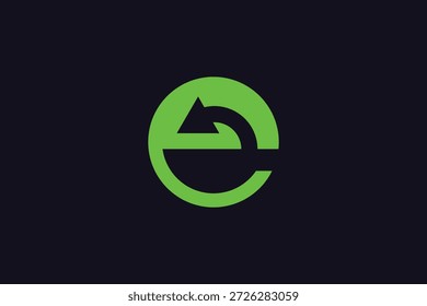 Letter E arrow logo design vector template.