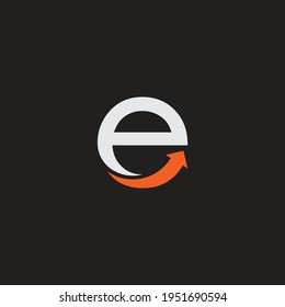 Letter E Arrow Logo Vector Template