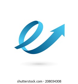 Letter E arrow loop logo icon design template elements. Vector color sign.