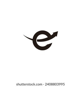 letter e arrow up motion logo vector 