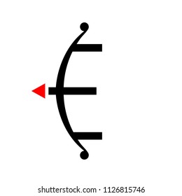 letter E with arrow symbol. vector logo.