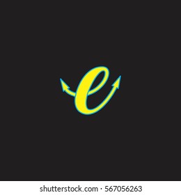 letter e with arrows logo symbol vector