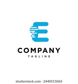 Letter E Artificial Intelligence Techno logo icon vector template.eps