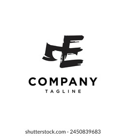 Letter E Axe Logo icon vector template.eps