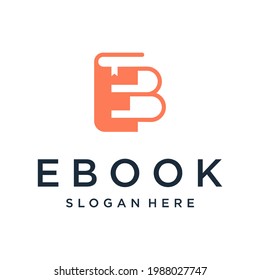 Letter E and B Book logo design style	
