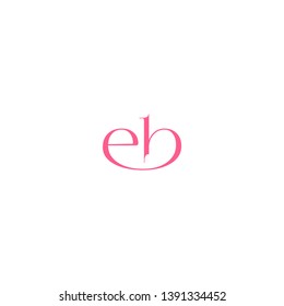 letter E B icon logo design concept
